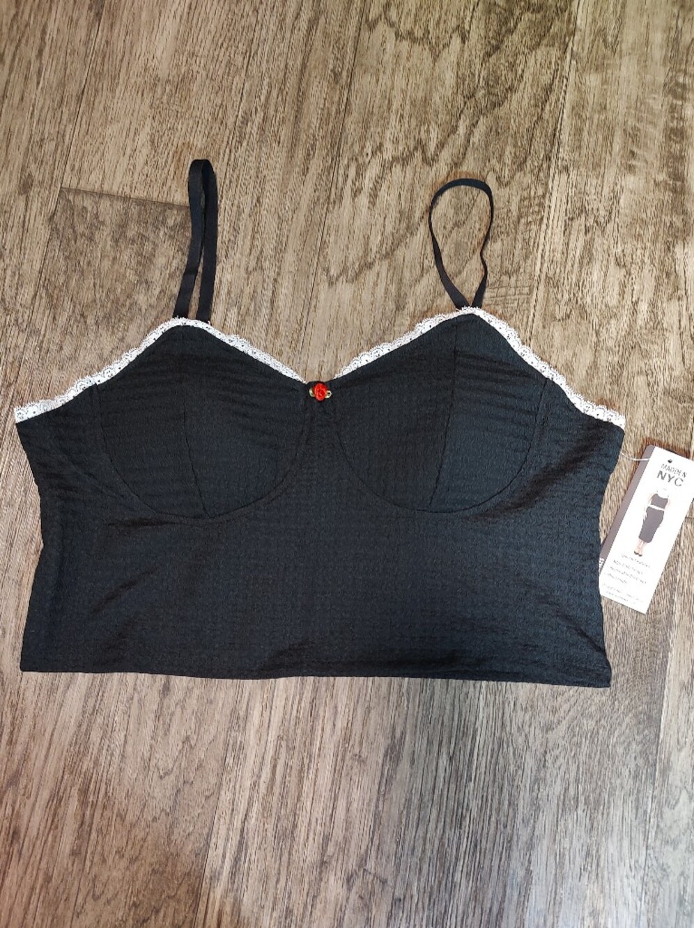 Madden Black Beauty Textured Bralet Size XL NWT